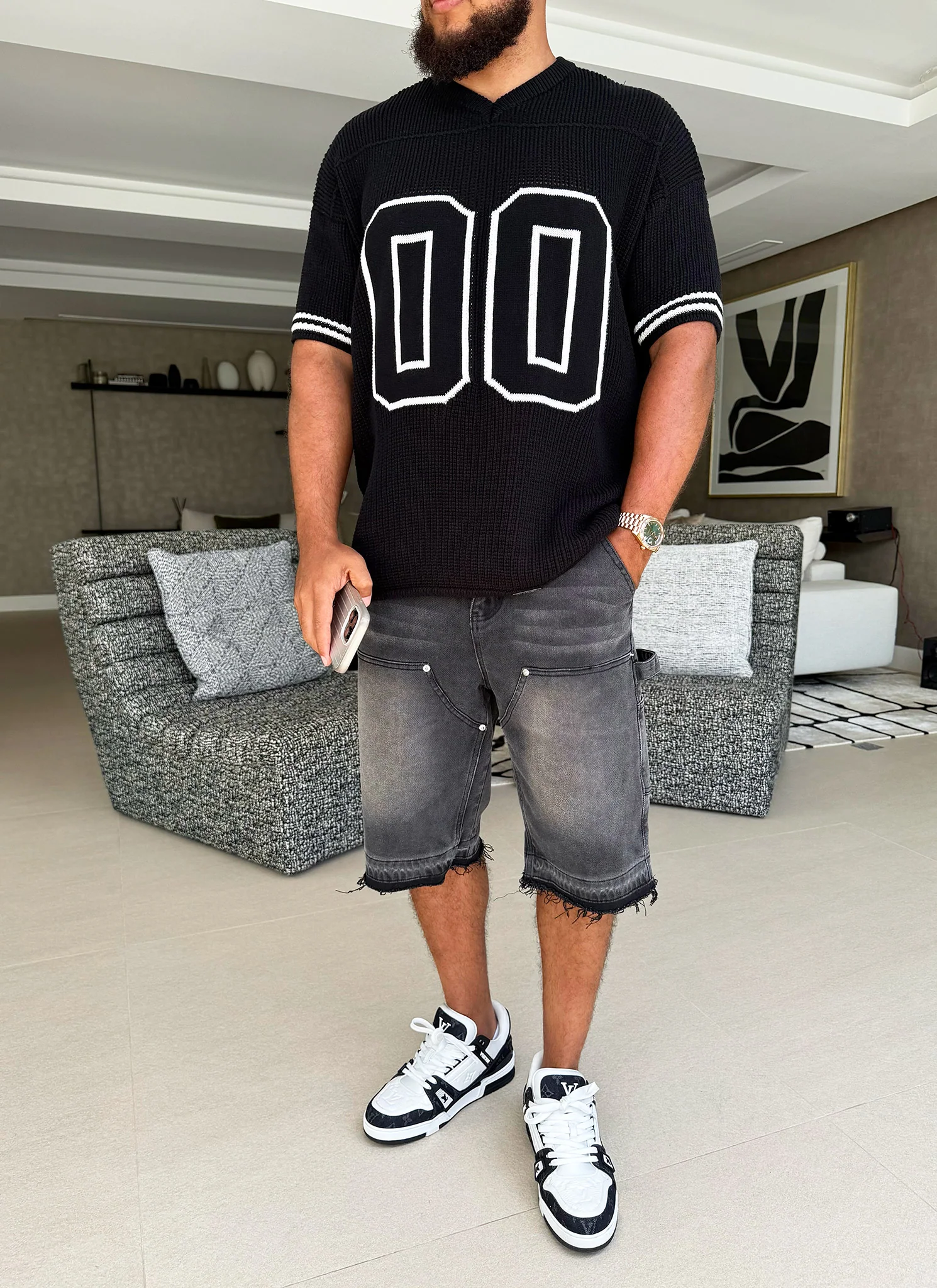 Knitted Members Jersey - Black - Image 3