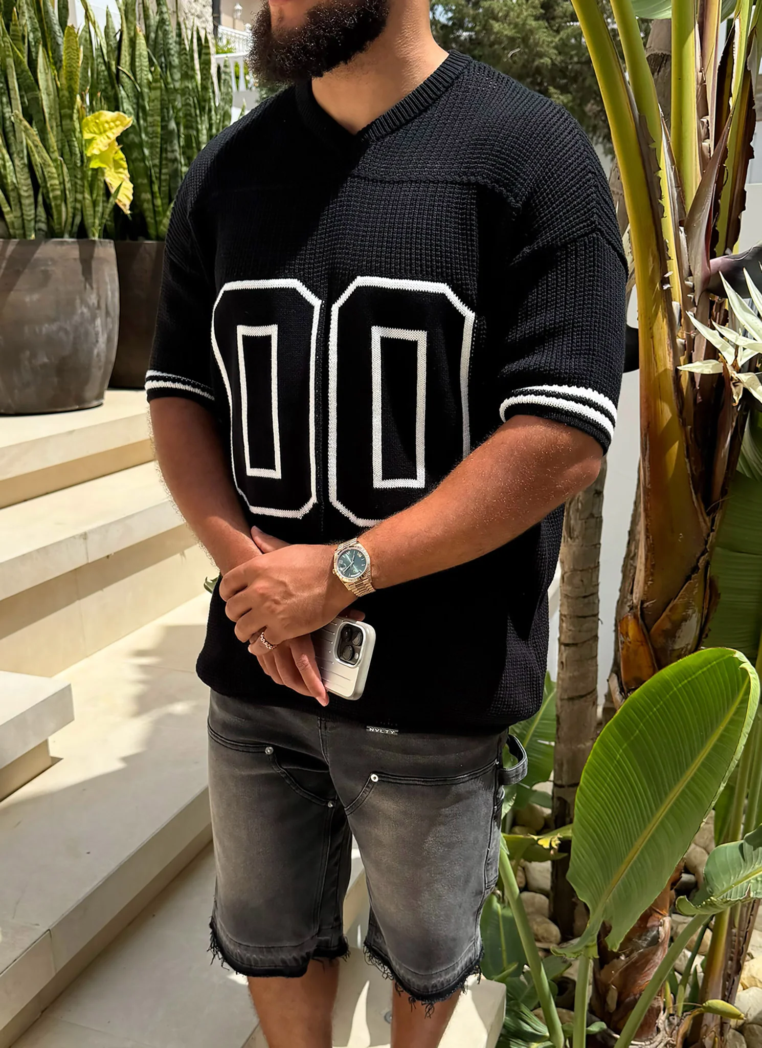 Knitted Members Jersey - Black - Image 8