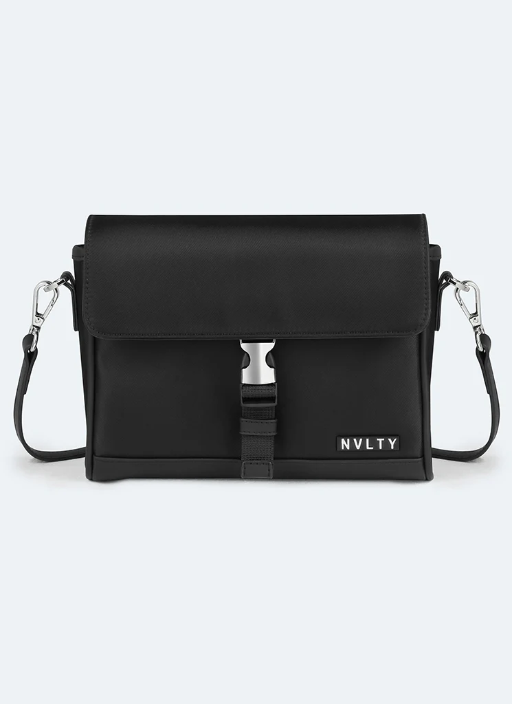 Buckle Crossbody Bag - Black - Image 2