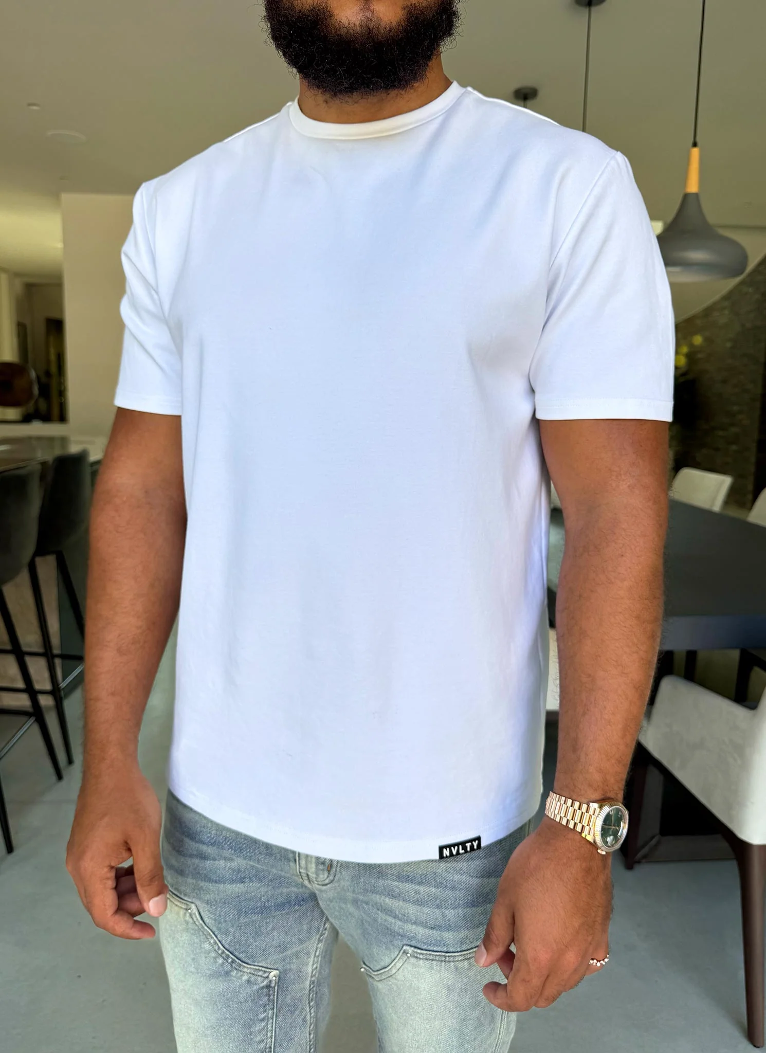 Luxe Cotton T-Shirt - White - Image 3