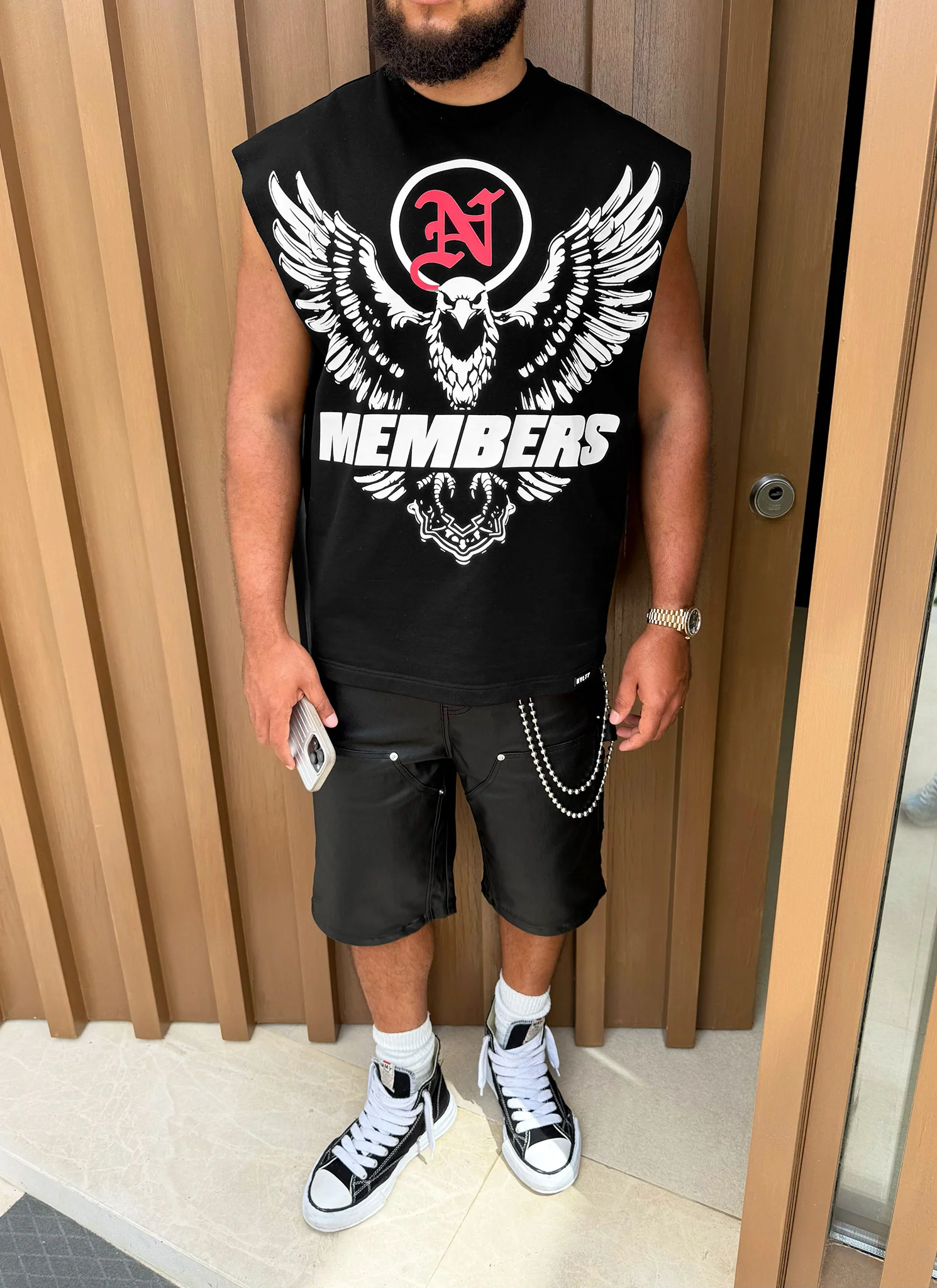 Members Eagle Sleeveless T-Shirt - Black - Image 11