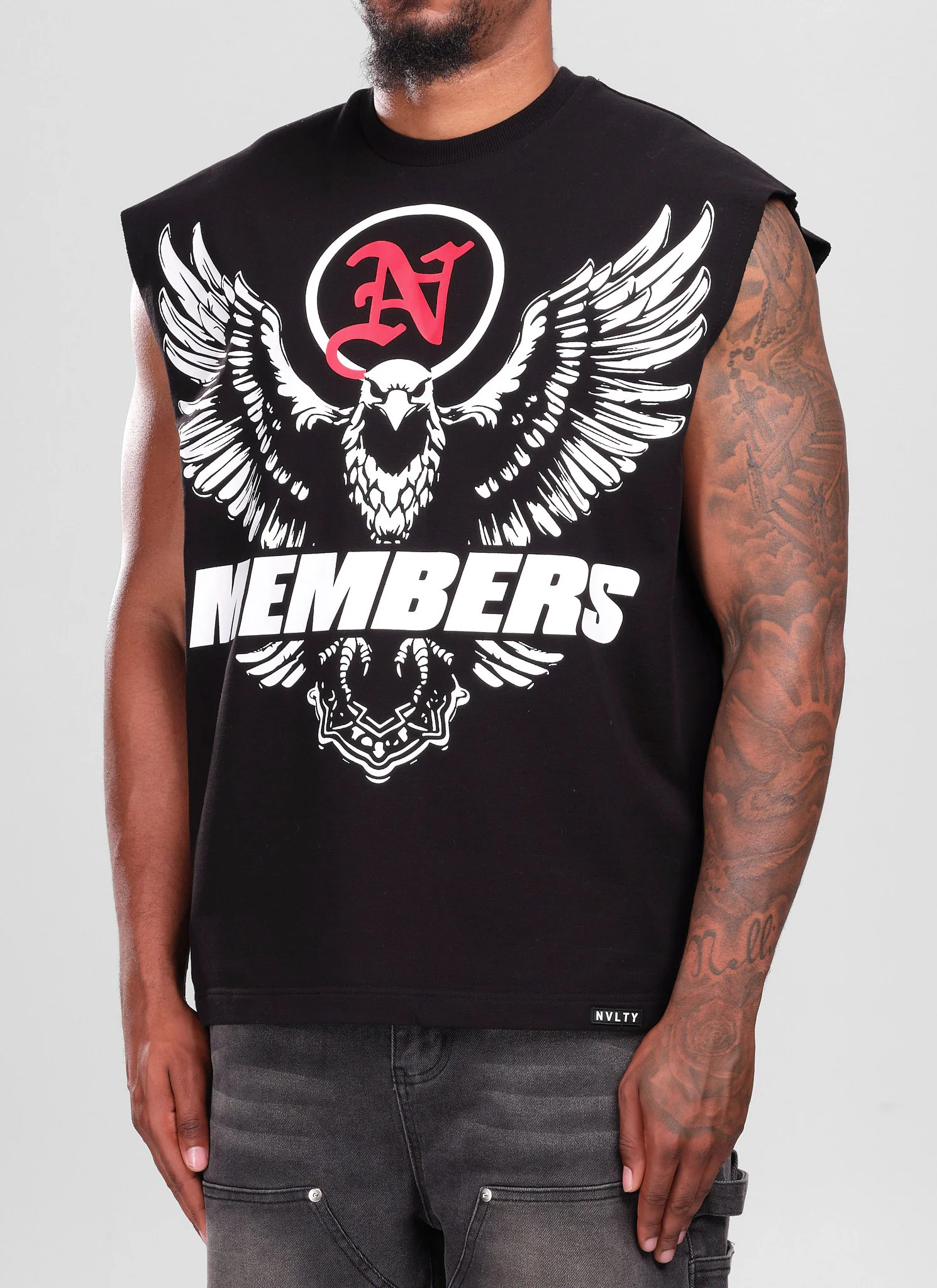 Members Eagle Sleeveless T-Shirt - Black - Image 4