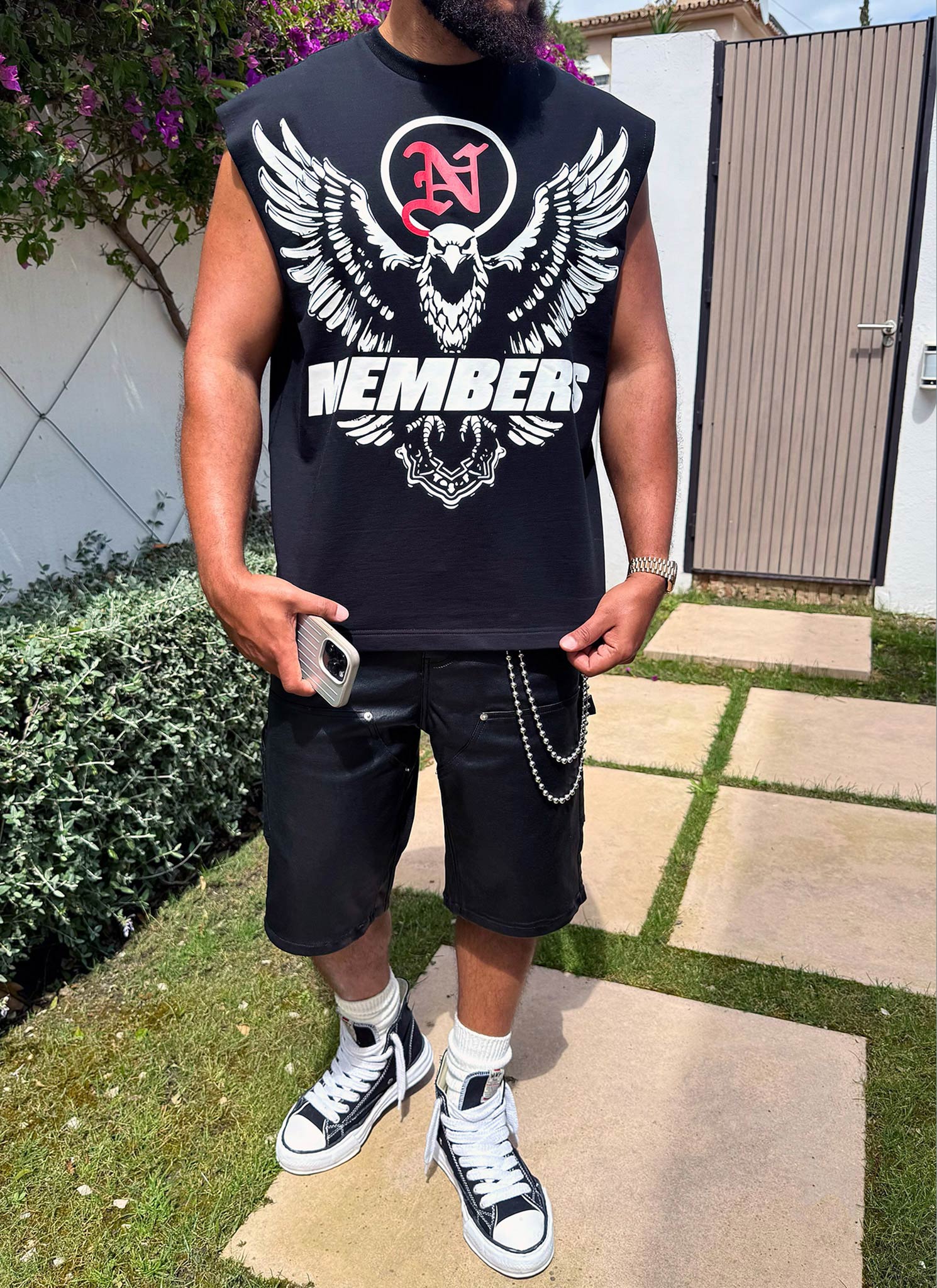 Members Eagle Sleeveless T-Shirt - Black - Image 8