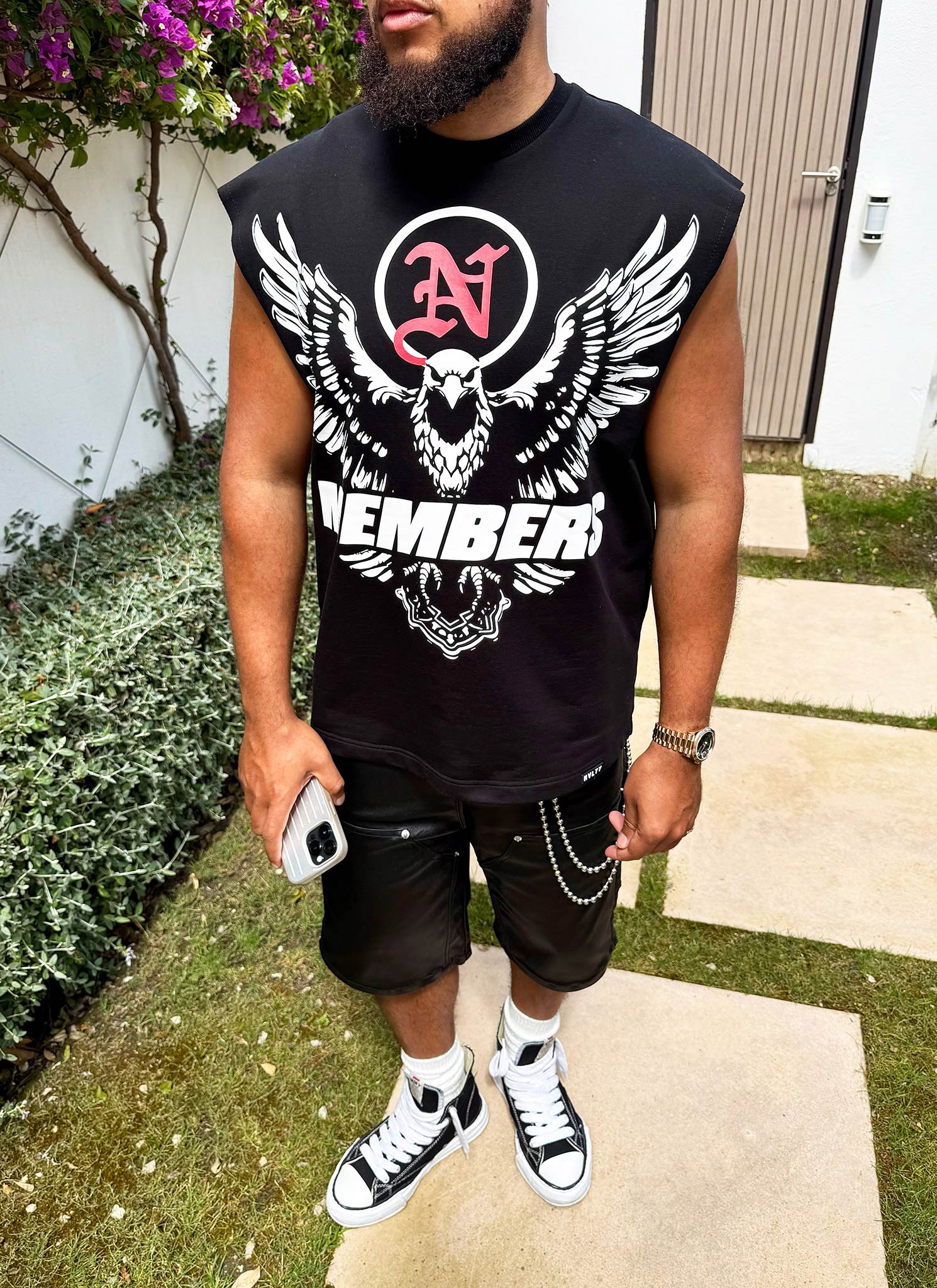 Members Eagle Sleeveless T-Shirt - Black - Image 9