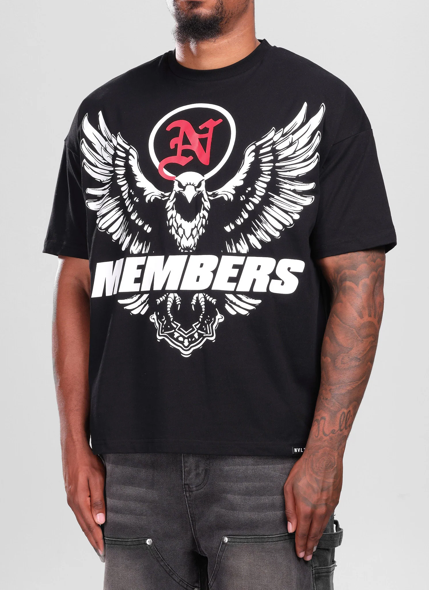 Members Eagle T-Shirt - Black - Image 4
