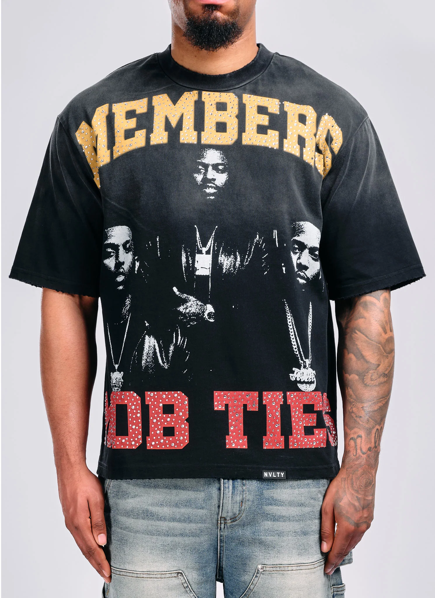 Members Mob Ties T-Shirt - Black - Image 3