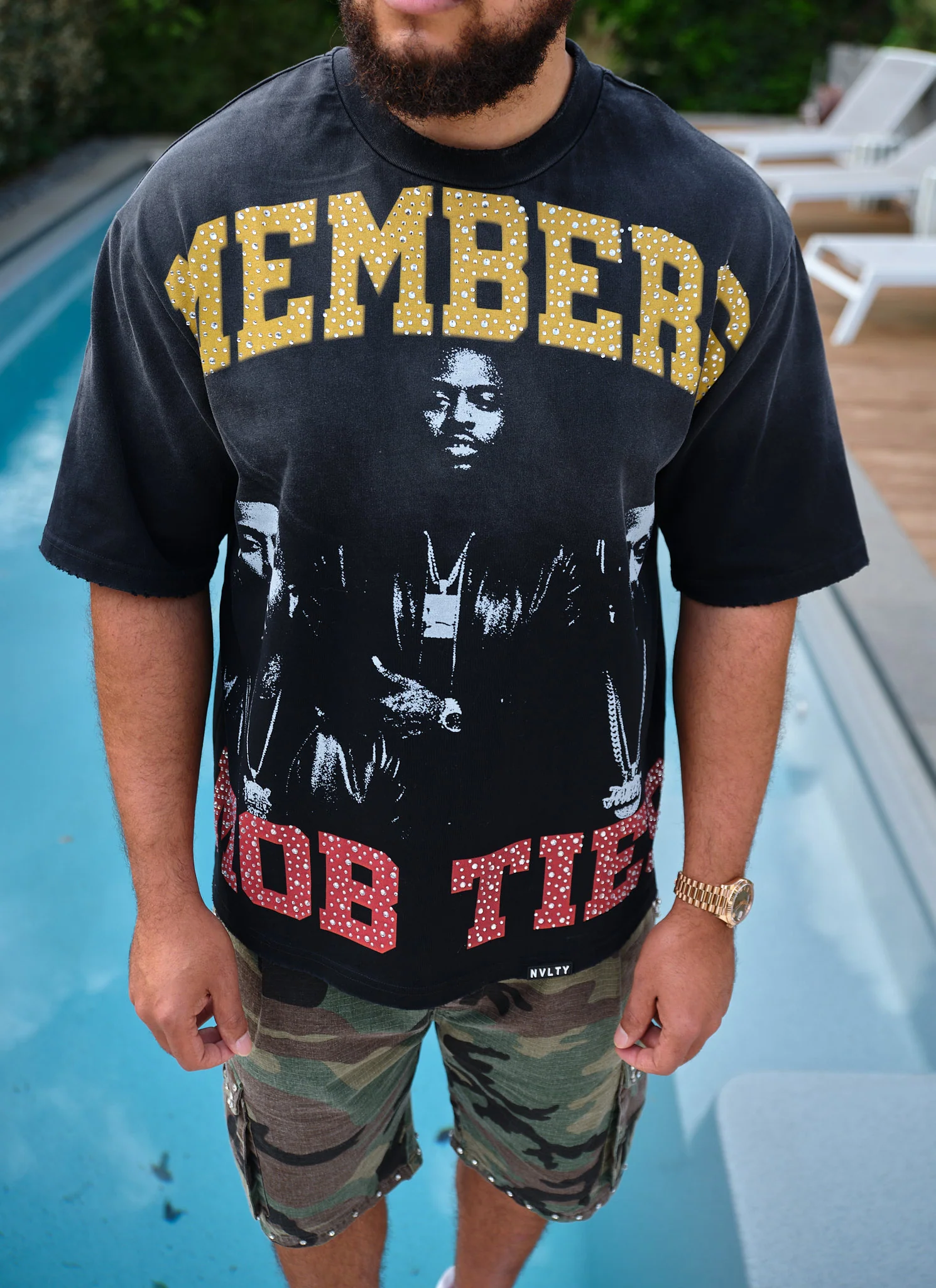 Members Mob Ties T-Shirt - Black - Image 7