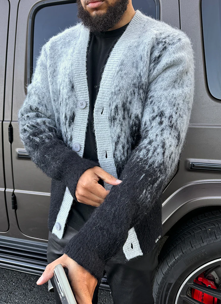 Mohair Gradient Cardigan - Black - Image 10