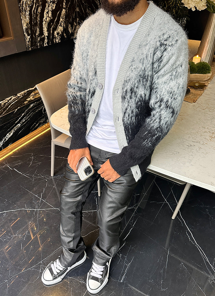 Mohair Gradient Cardigan - Black - Image 17