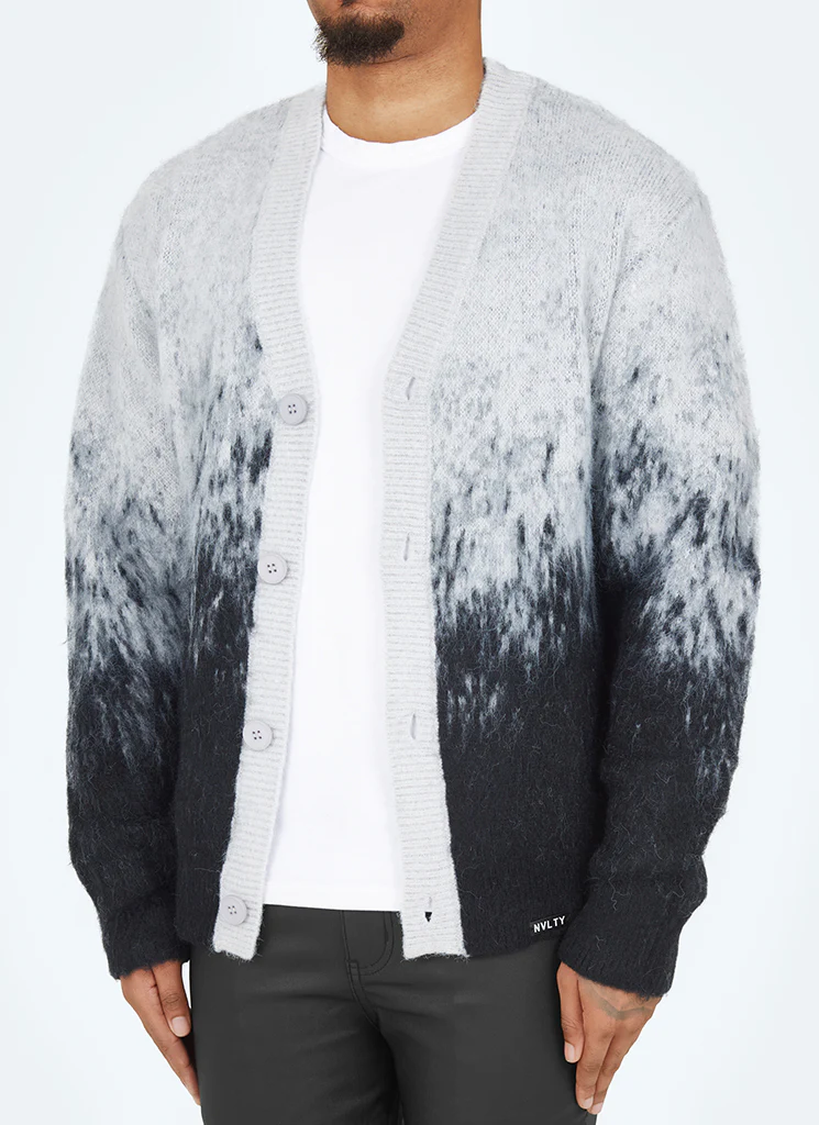 Mohair Gradient Cardigan - Black - Image 2