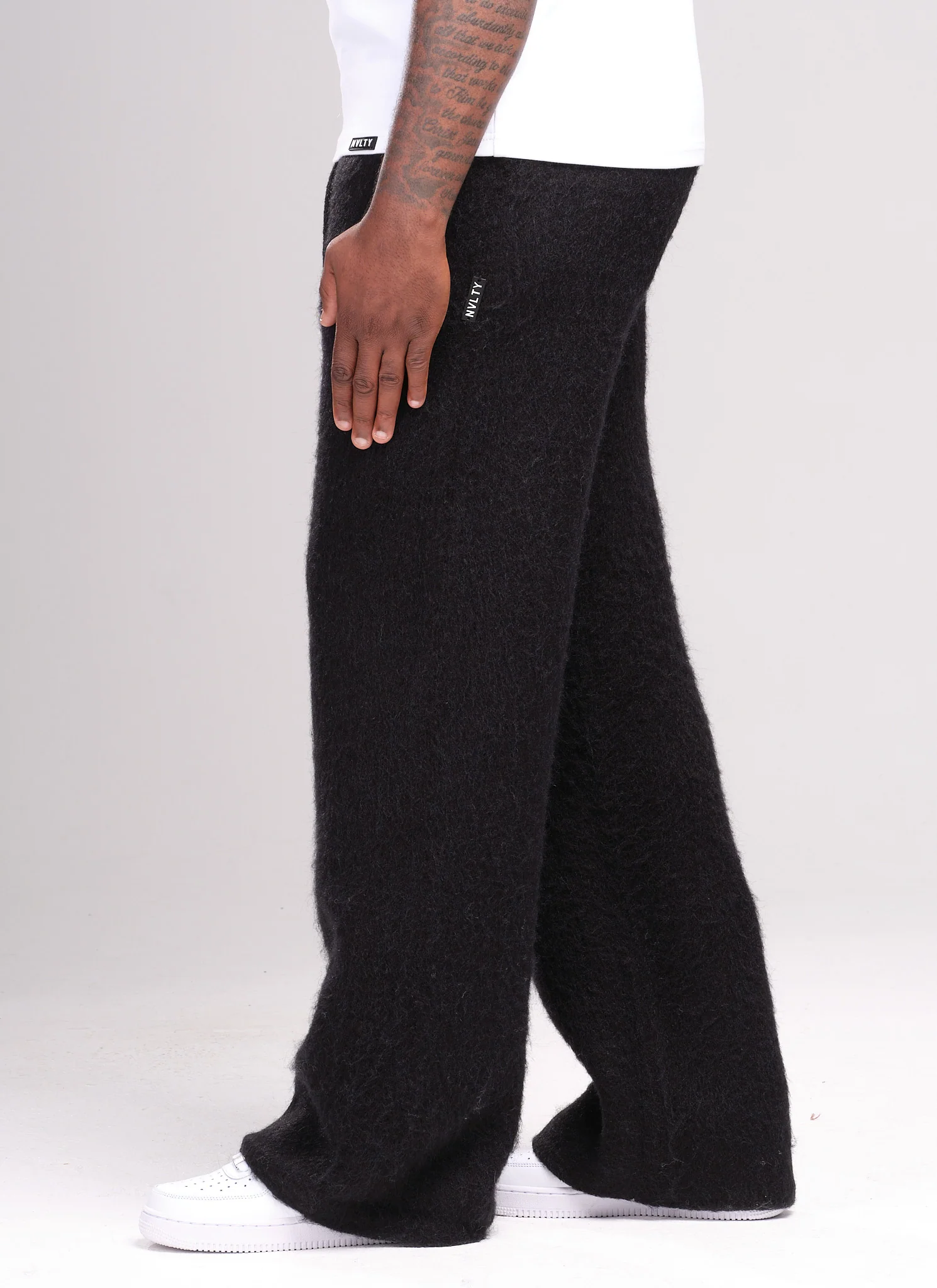 Mohair Joggers - Black - Image 4