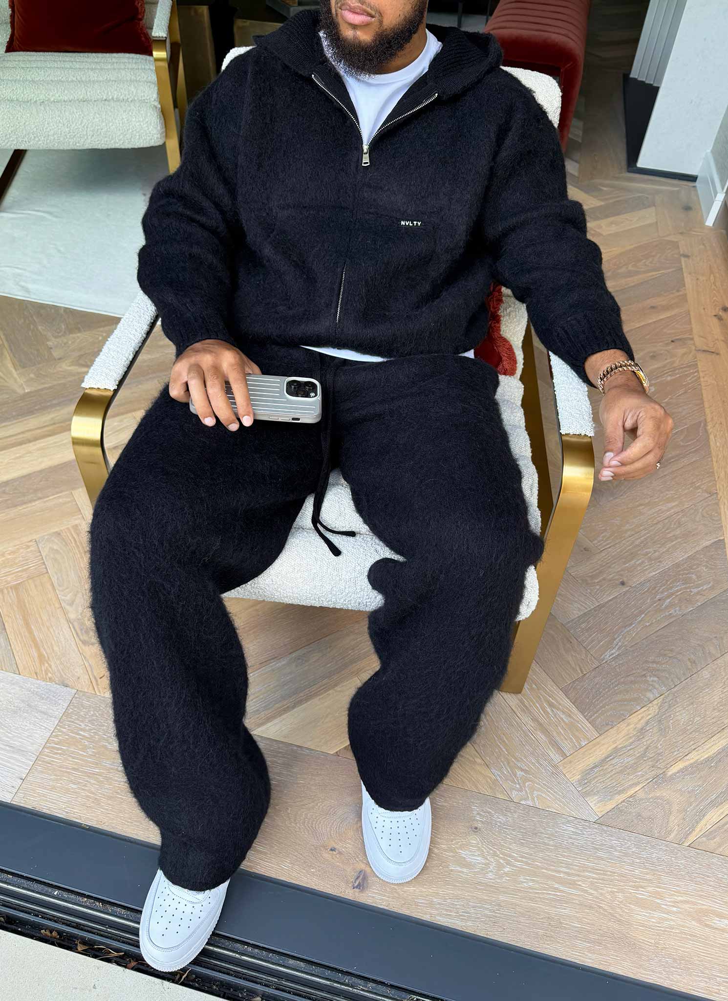Mohair Joggers - Black - Image 6