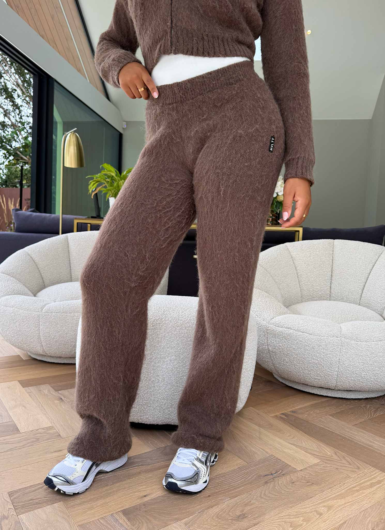Mohair Joggers - Brown - Image 3