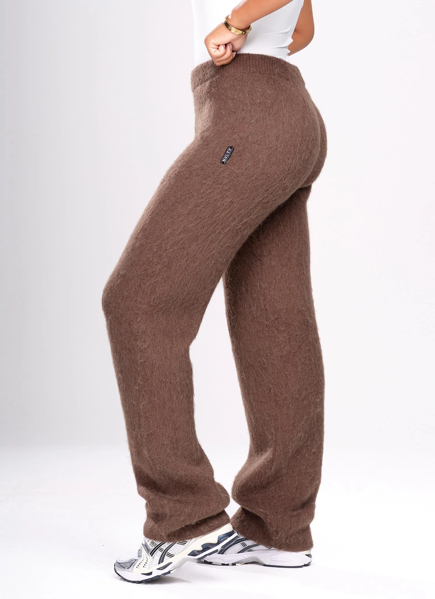 Mohair Joggers - Brown - Image 4