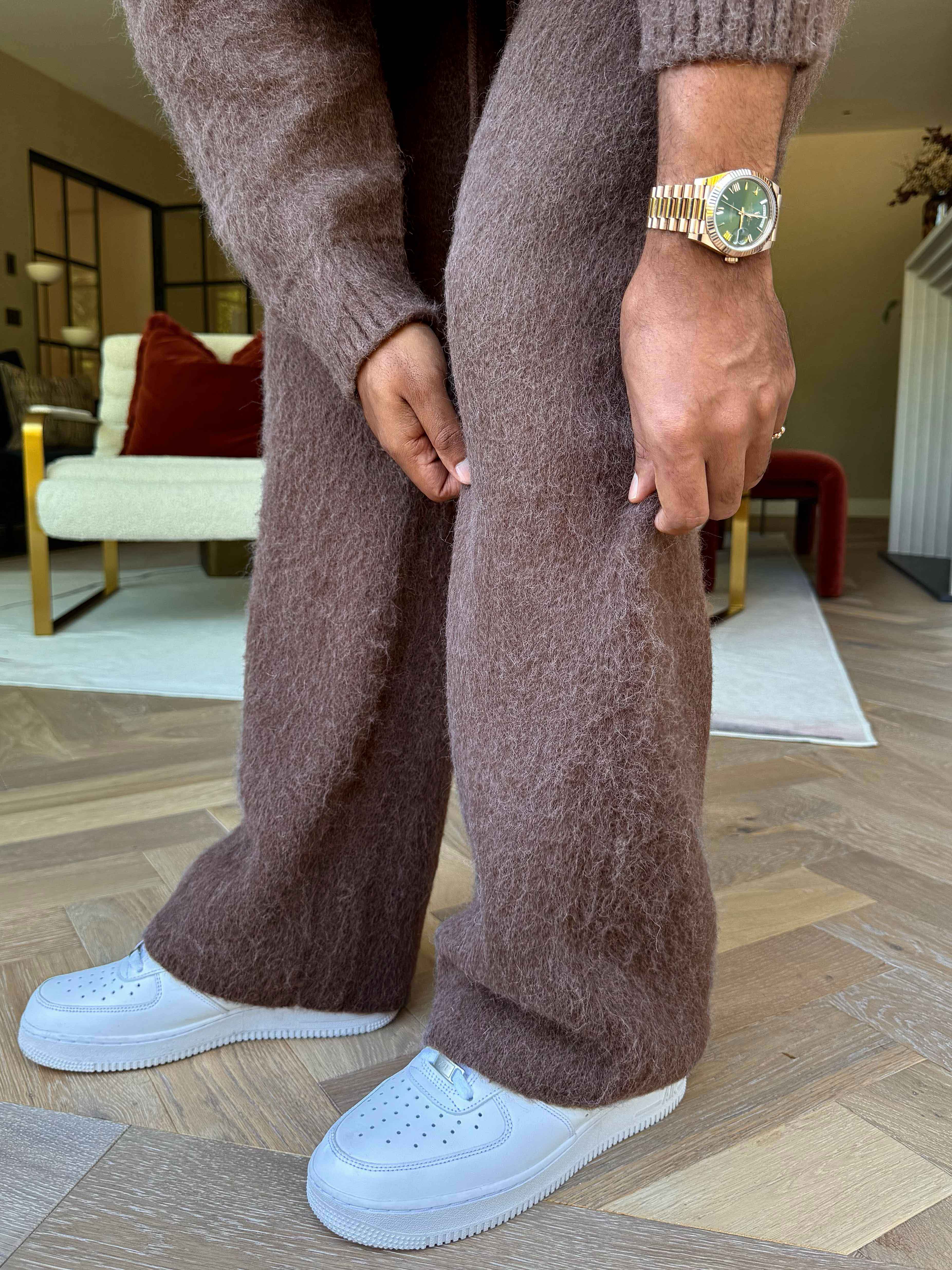 Mohair Joggers - Brown - Image 6