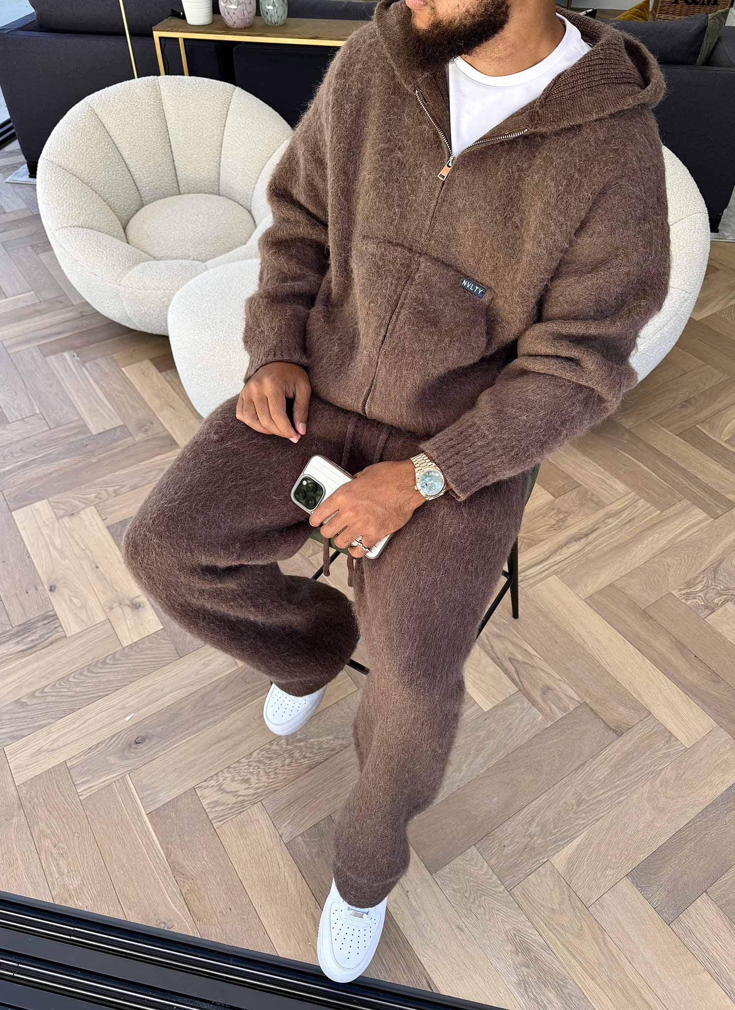 Mohair Joggers - Brown - Image 7