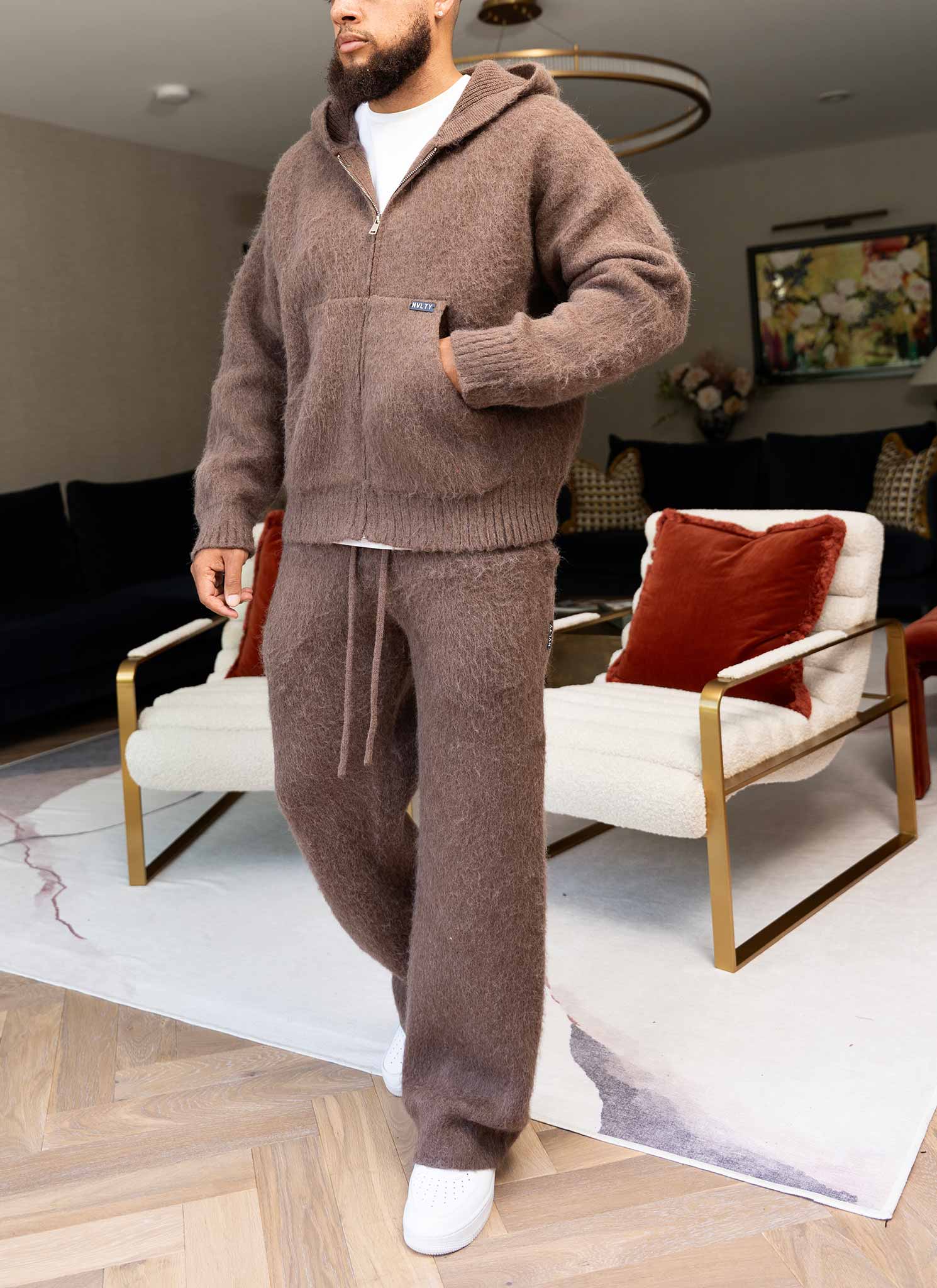 Mohair Joggers - Brown - Image 8