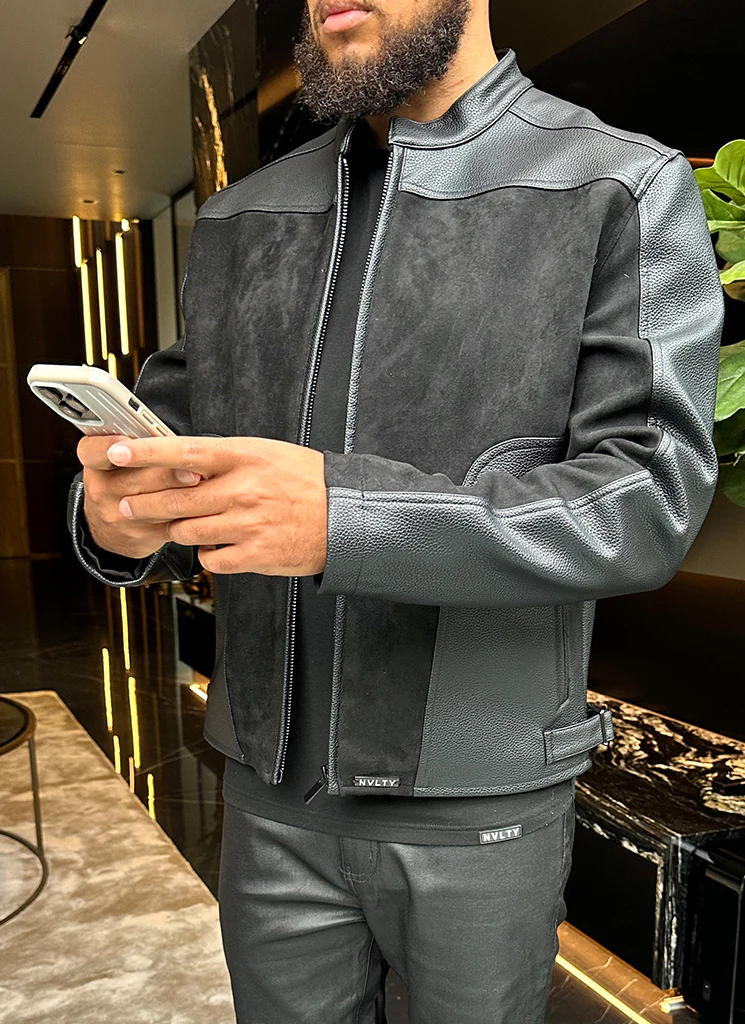 Moto Biker Jacket - Black - Image 14