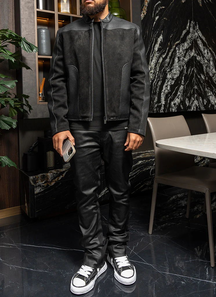 Moto Biker Jacket - Black - Image 15