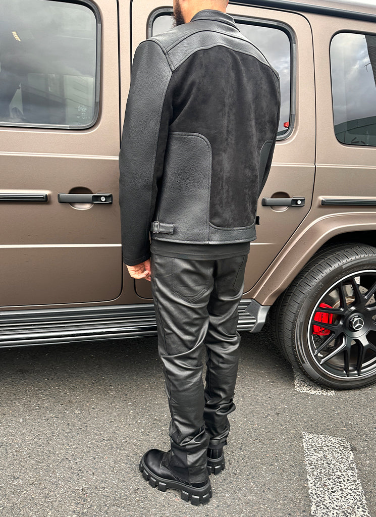 Moto Biker Jacket - Black - Image 18