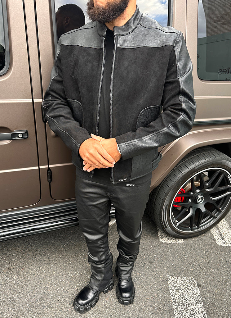Moto Biker Jacket - Black - Image 28