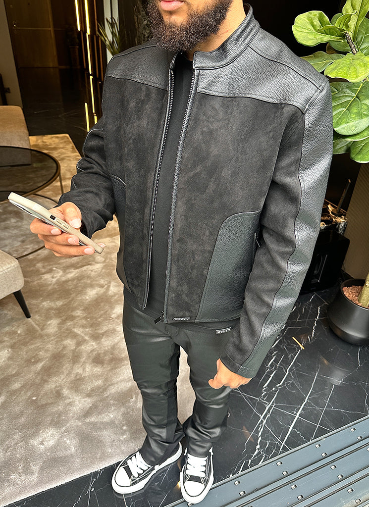 Moto Biker Jacket - Black - Image 29