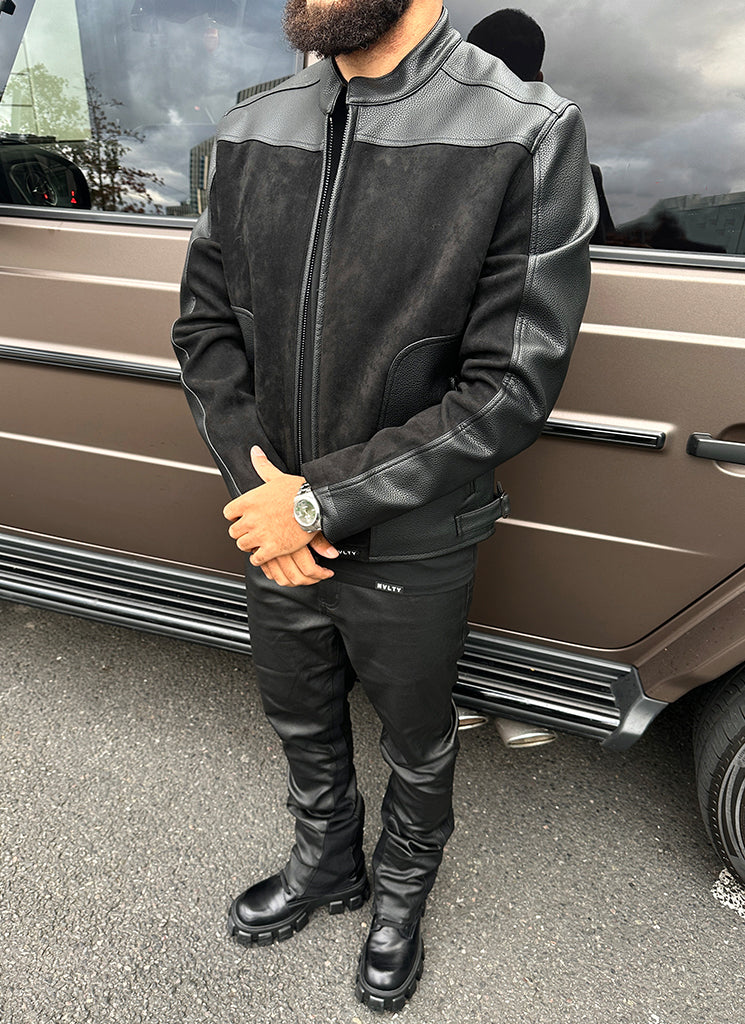 Moto Biker Jacket - Black - Image 3