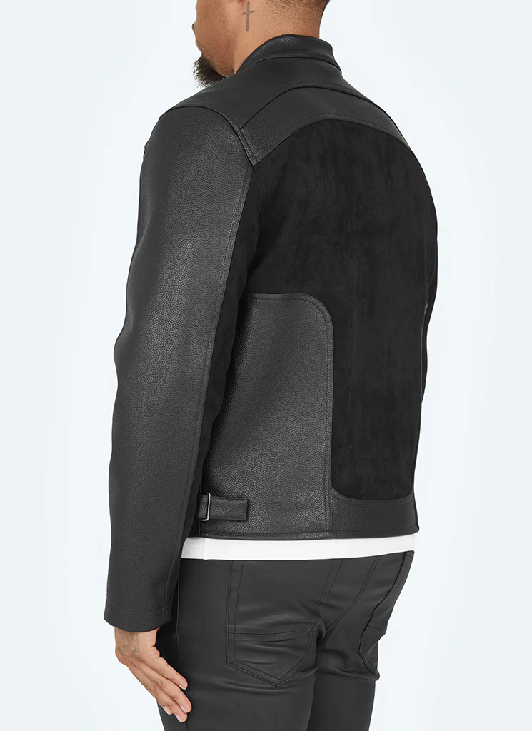 Moto Biker Jacket - Black - Image 7