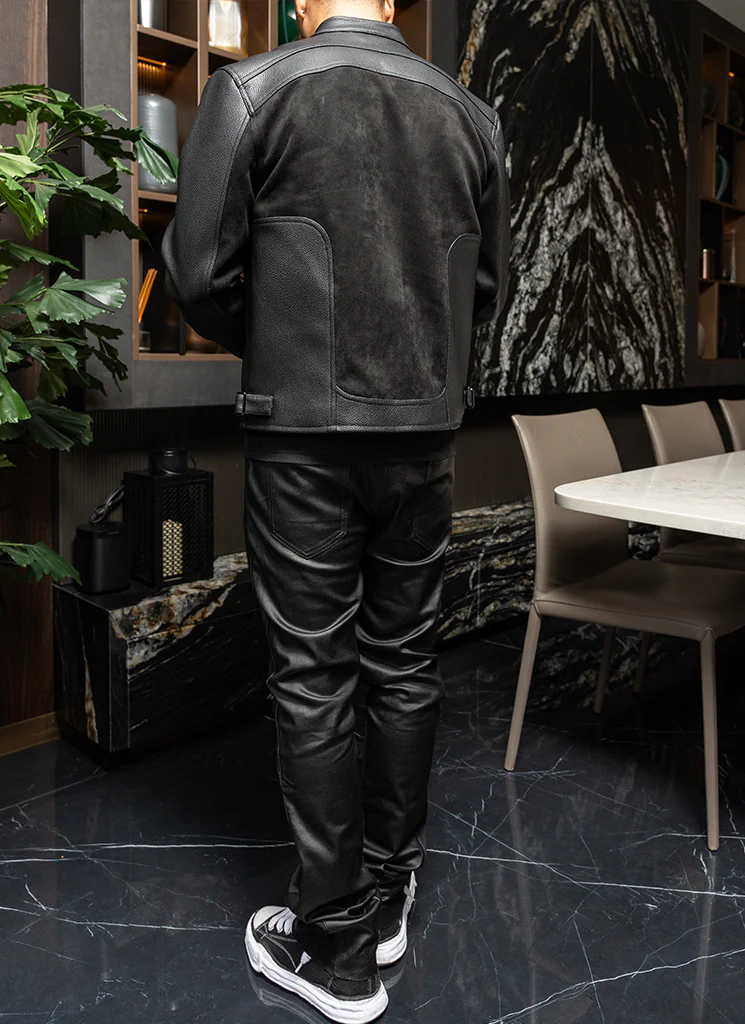 Moto Biker Jacket - Black - Image 8