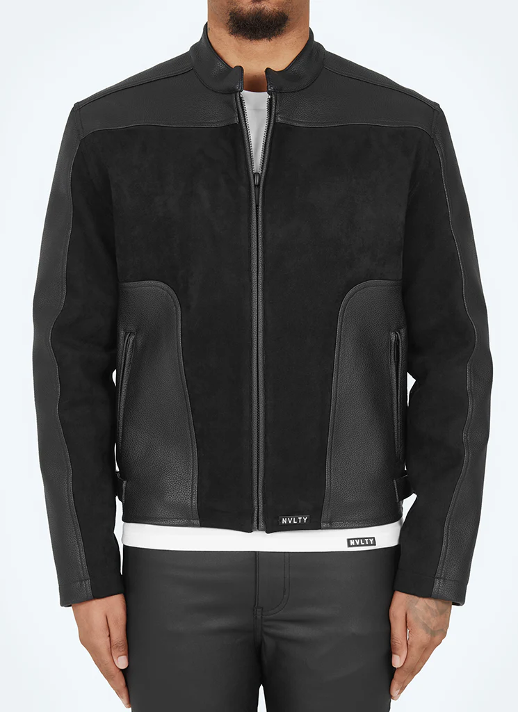 Moto Biker Jacket - Black - Image 9