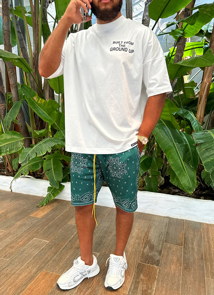 Paisley Mesh Shorts - Green - Image 14