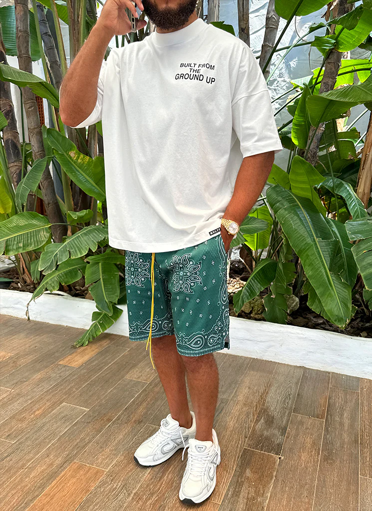 Paisley Mesh Shorts - Green - Image 17