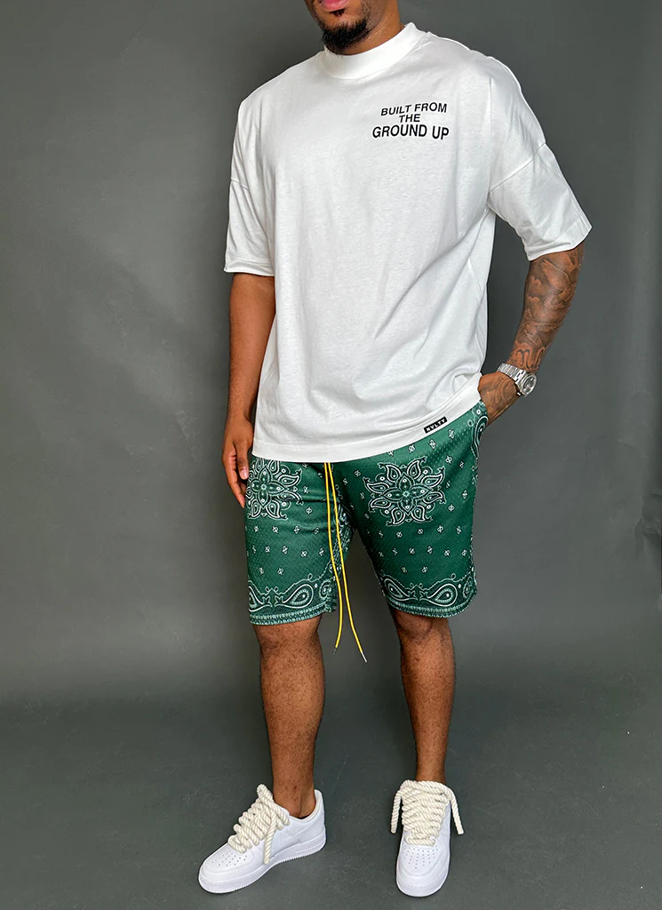 Paisley Mesh Shorts - Green - Image 6