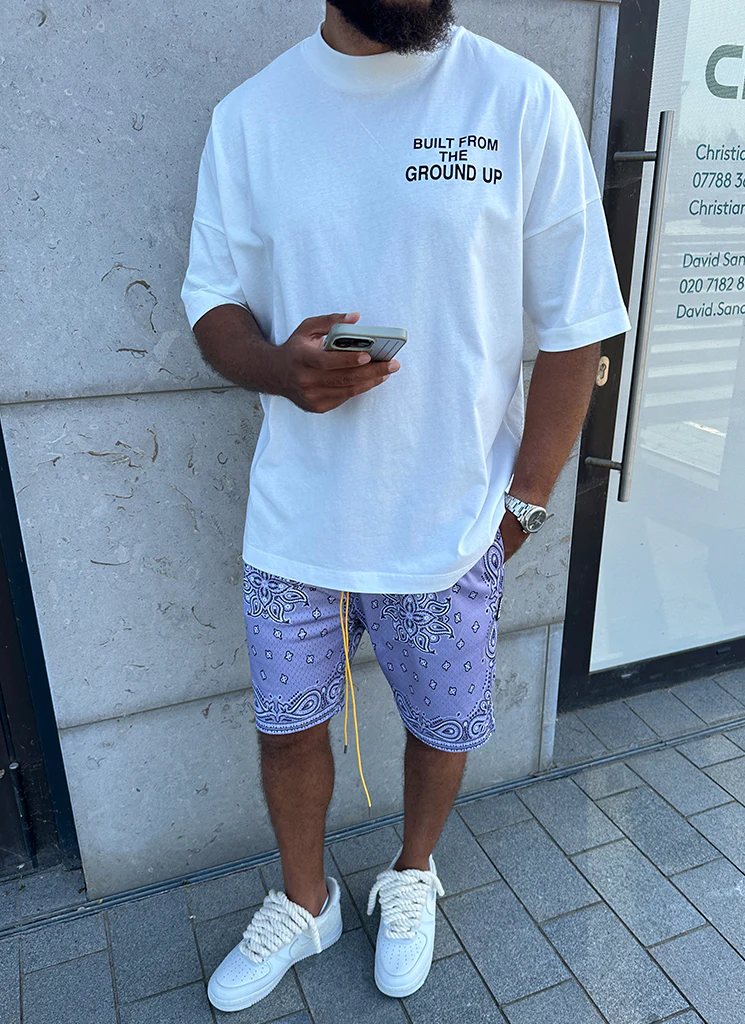 Paisley Mesh Shorts - Grey - Image 6