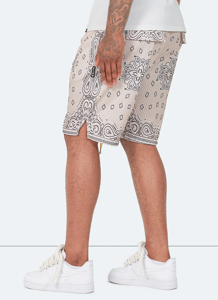 Paisley Mesh Shorts - Stone - Image 2