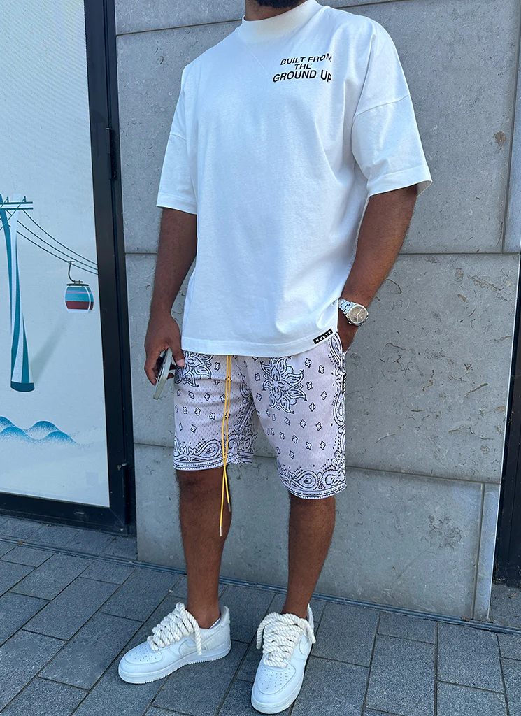 Paisley Mesh Shorts - Stone - Image 6