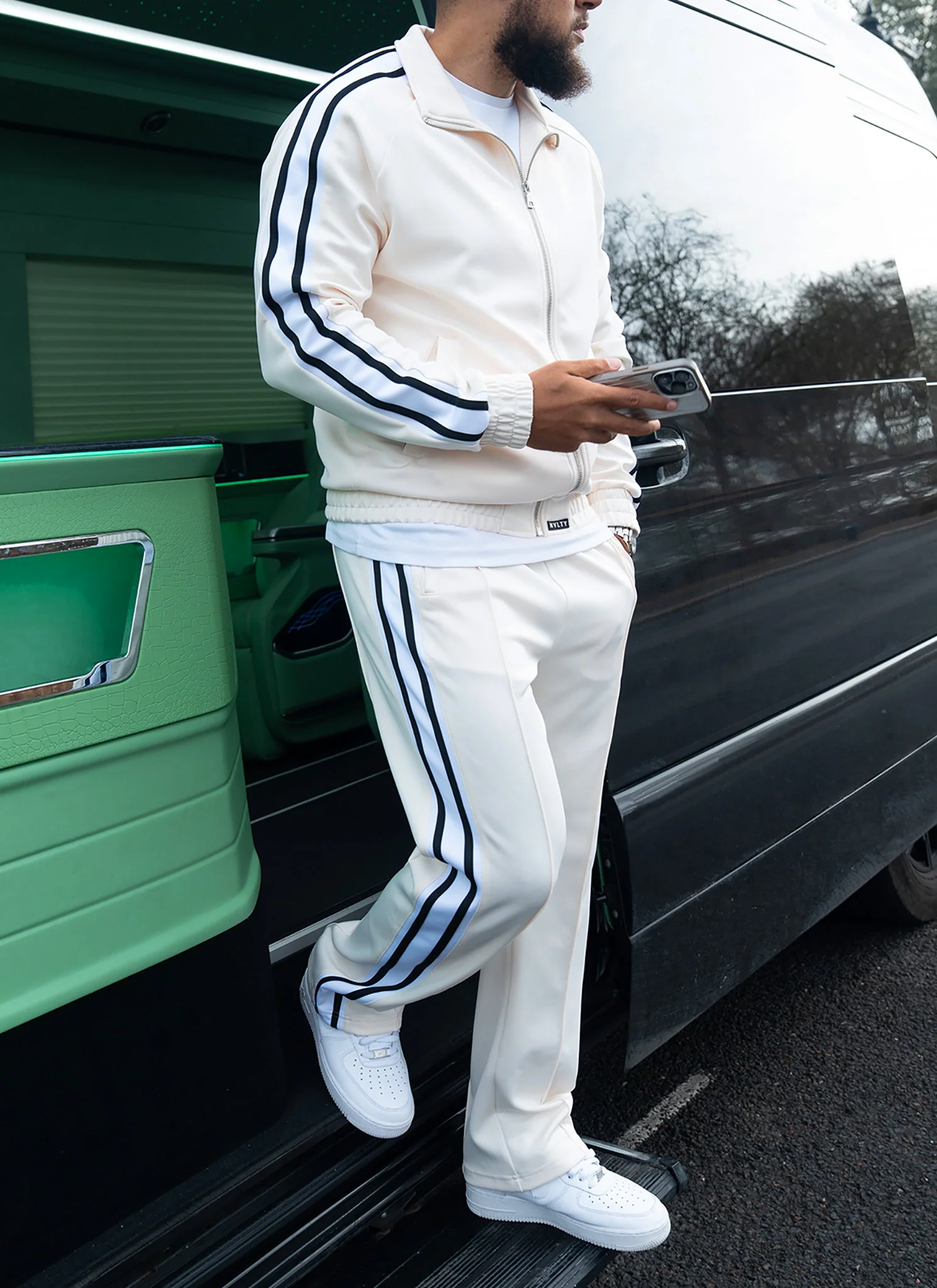 Panelled Luxe Track Jacket - Ivory - Image 18