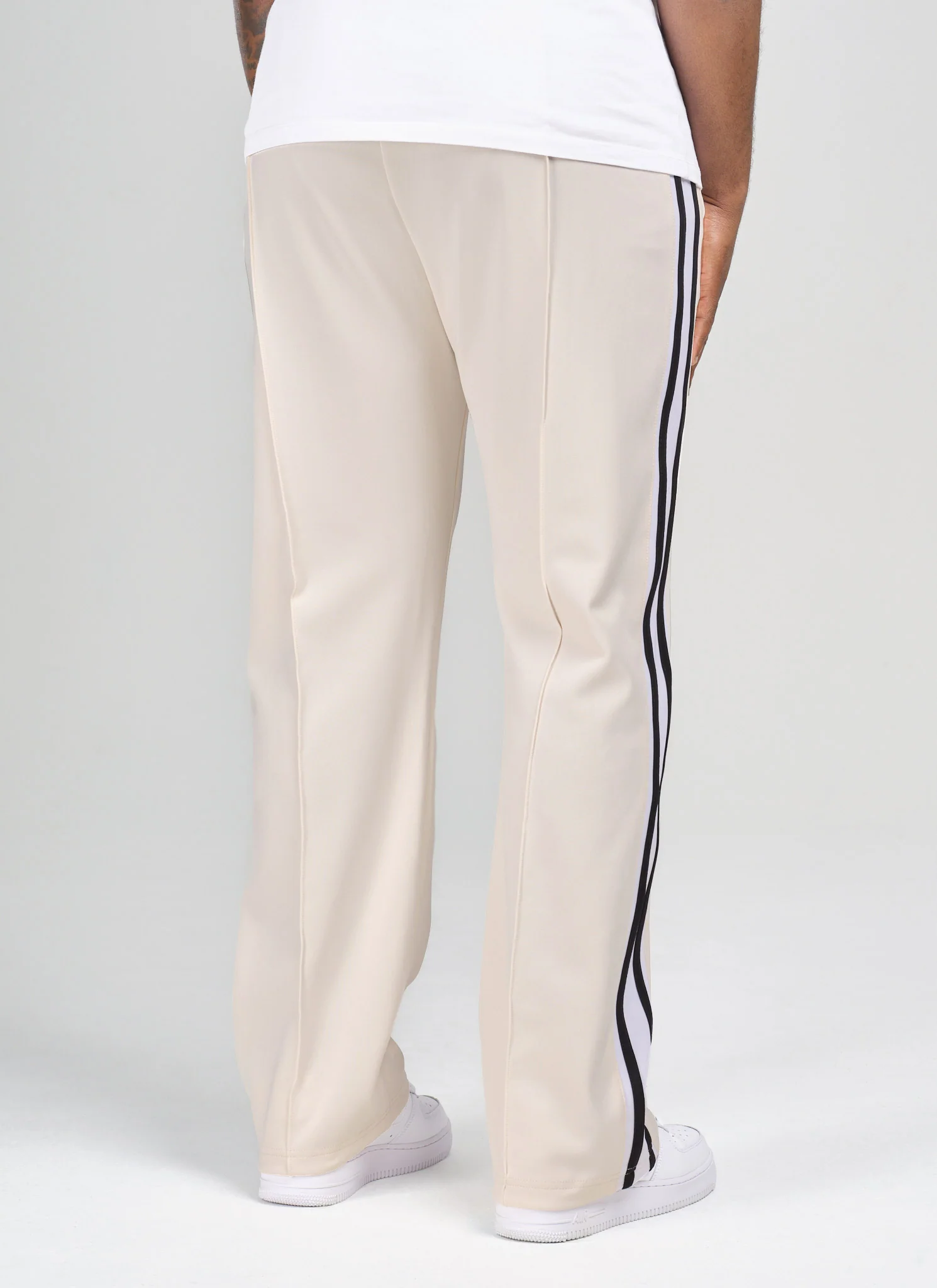Panelled Luxe Track Pants - Ivory - Image 9