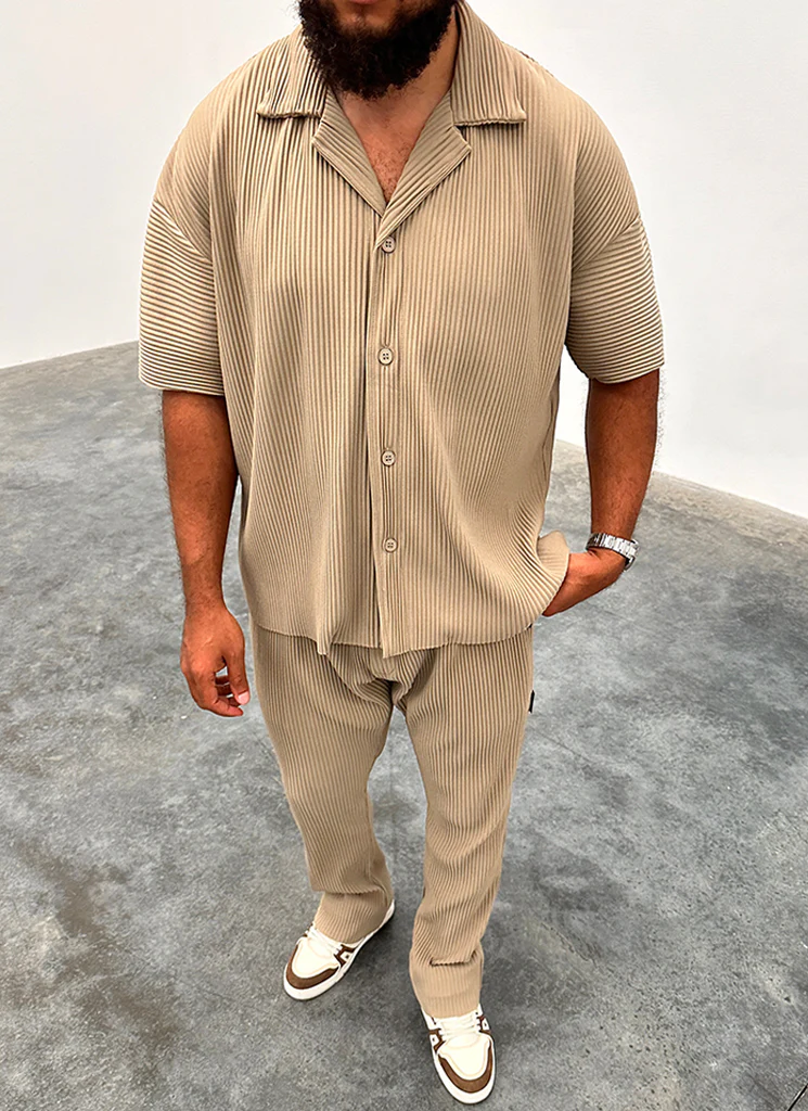 Pleated Trousers - Stone - Image 3