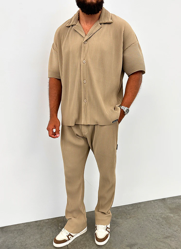 Pleated Trousers - Stone - Image 5