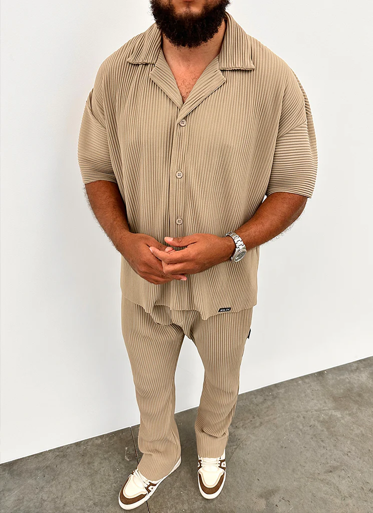 Pleated Trousers - Stone - Image 8