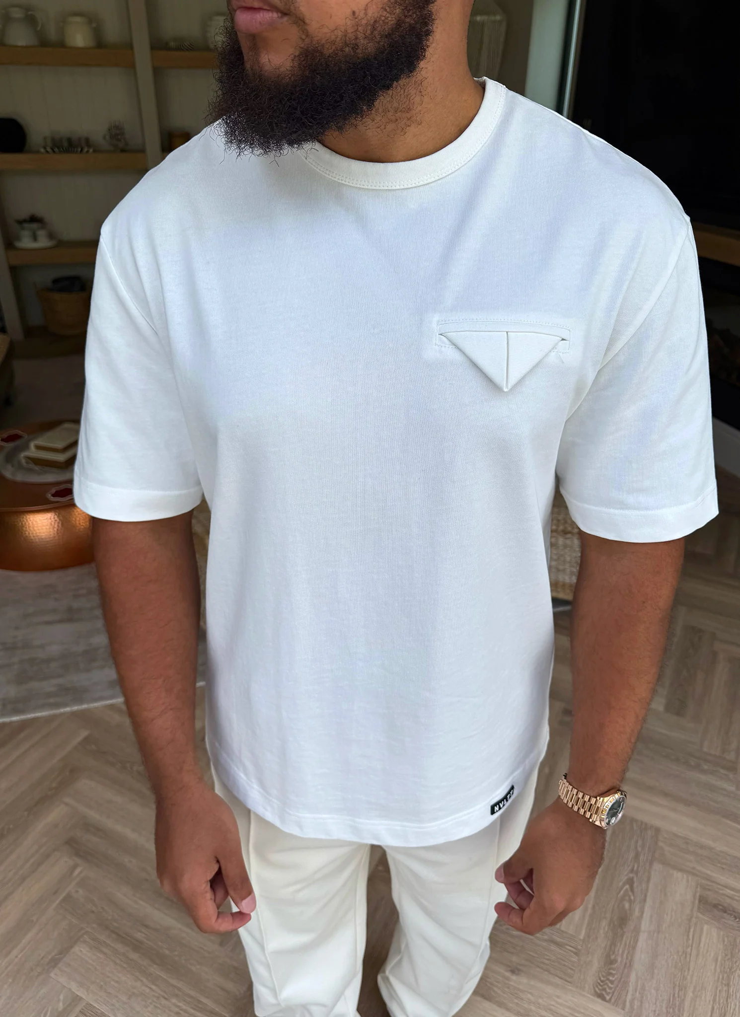 Pocket Square T-Shirt - White - Image 4