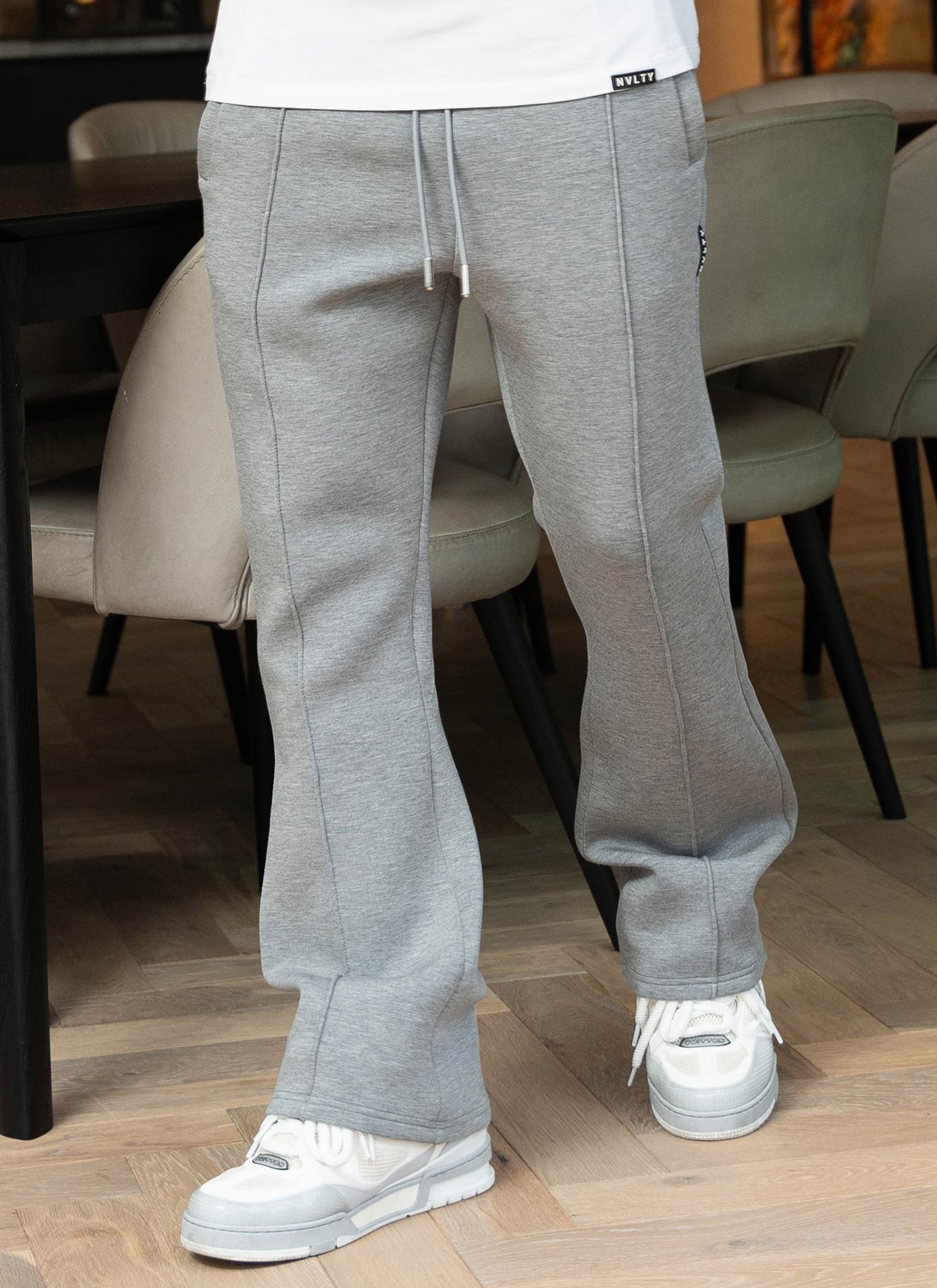 Scuba Structured Flare Pleat Joggers - Grey - Image 12