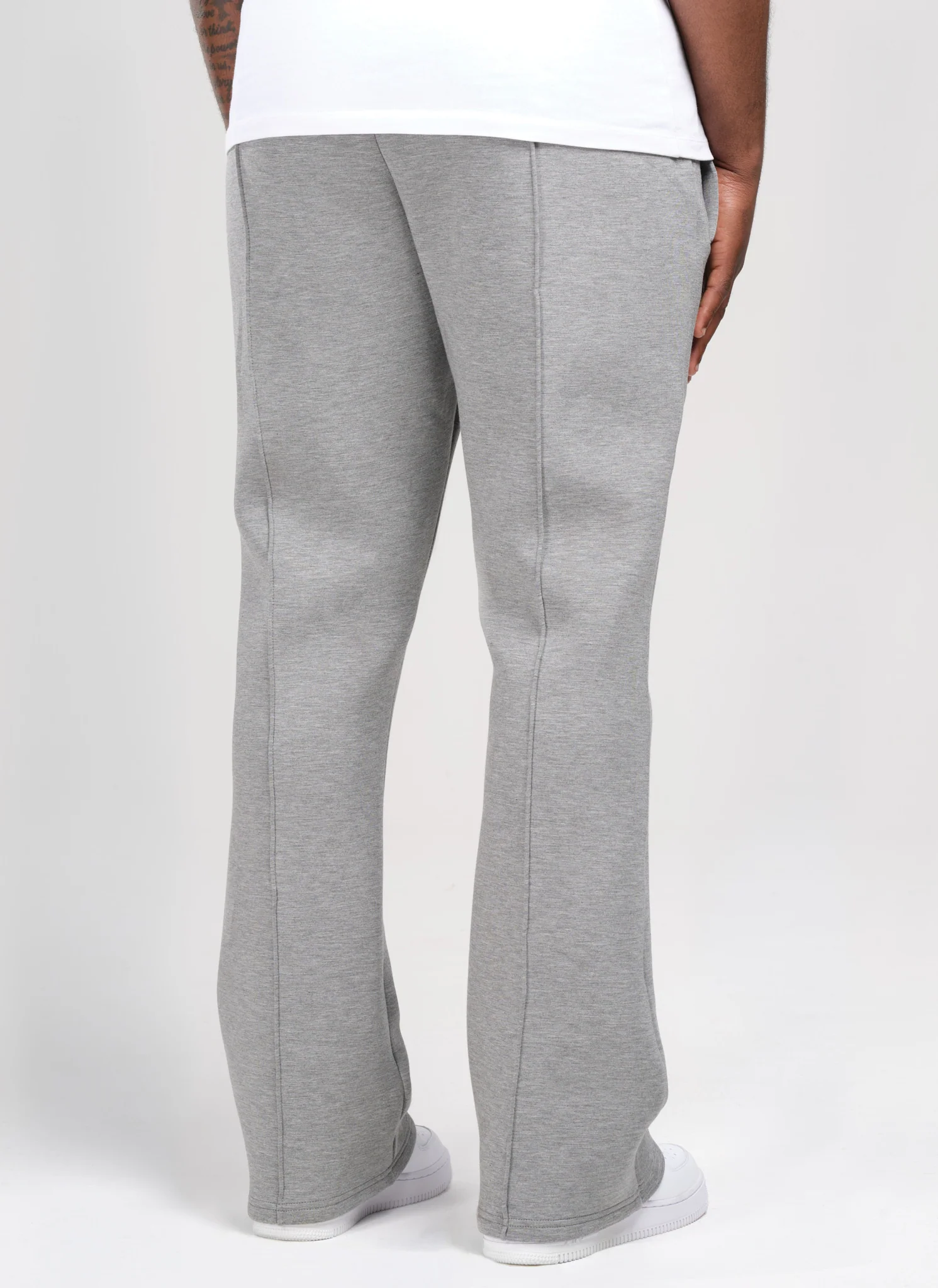 Scuba Structured Flare Pleat Joggers - Grey - Image 4