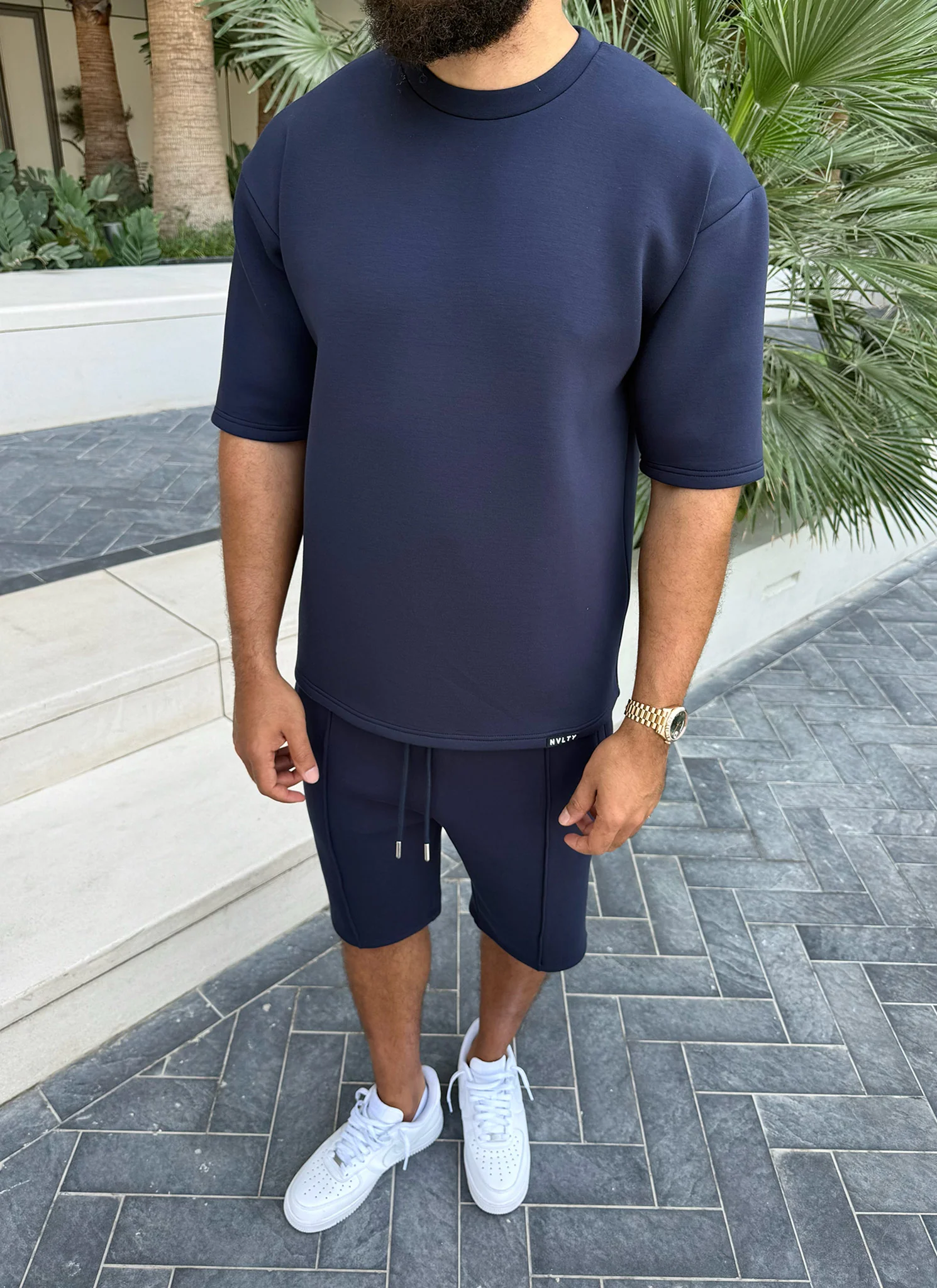 Scuba Structured T-Shirt - Navy - Image 2