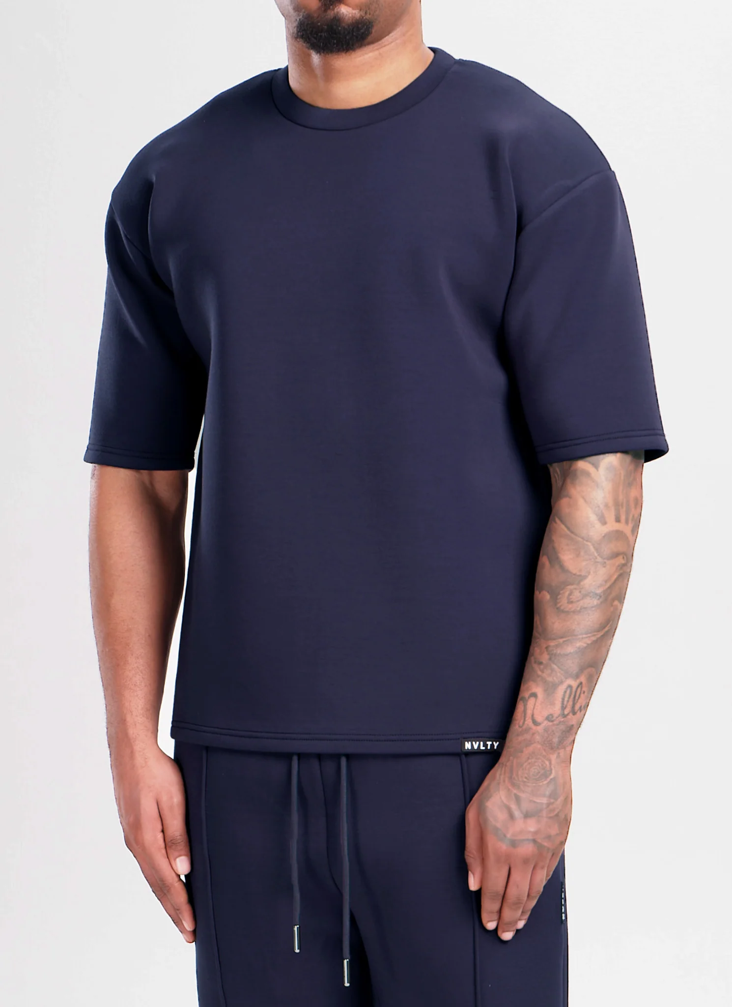 Scuba Structured T-Shirt - Navy - Image 3
