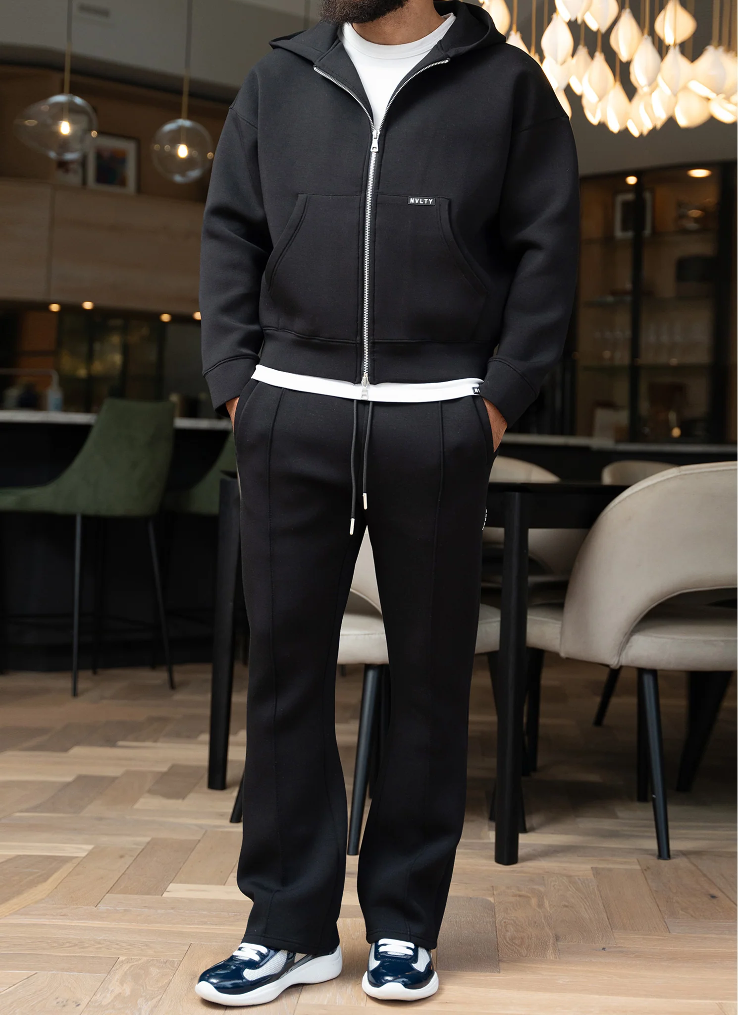 Scuba Structured Zip Hoodie - Black - Image 3