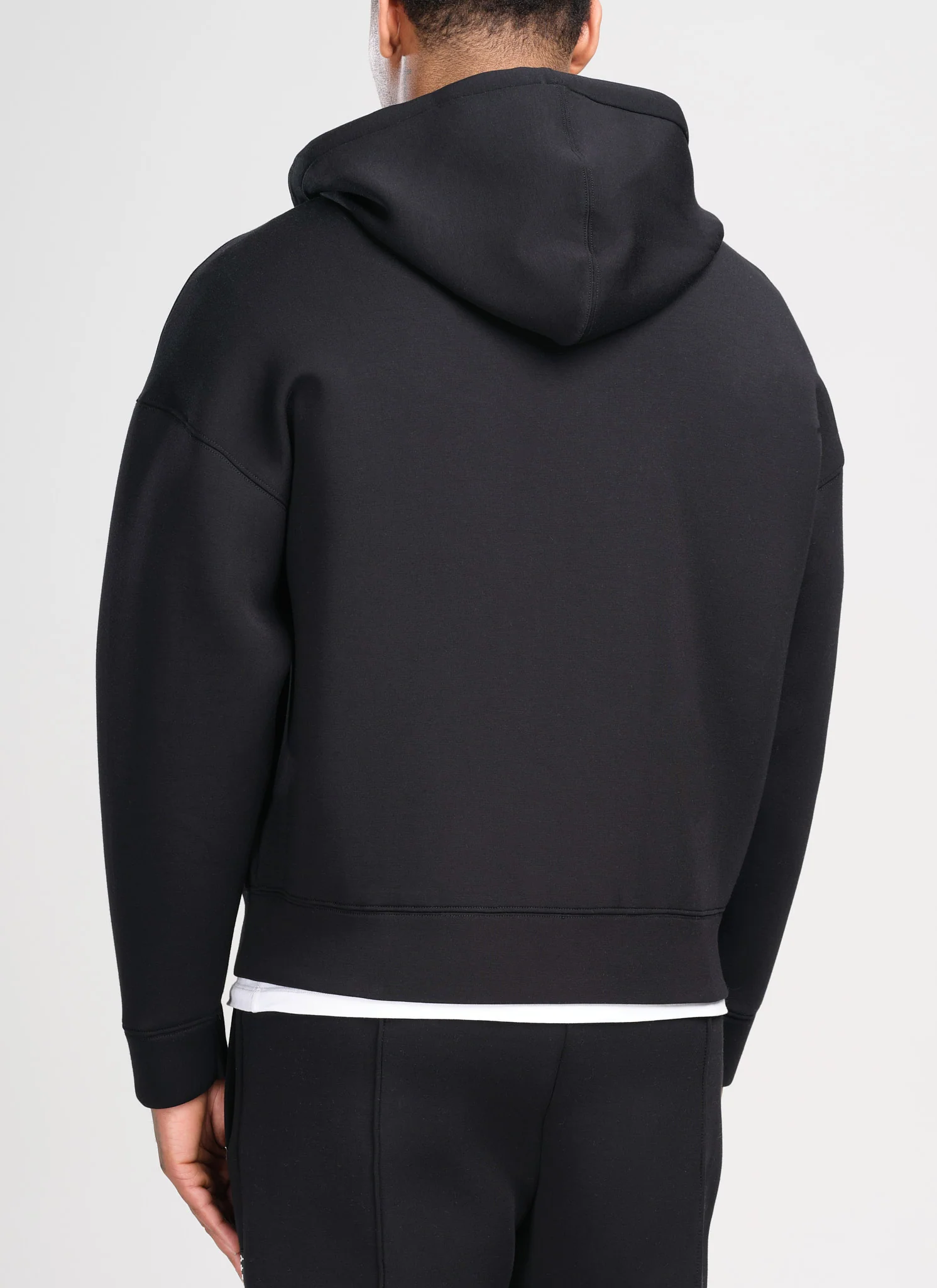 Scuba Structured Zip Hoodie - Black - Image 4
