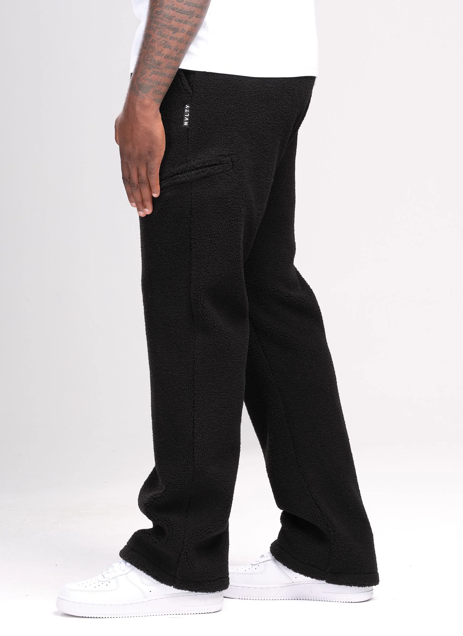 Sherpa Zip Joggers - Black - Image 2