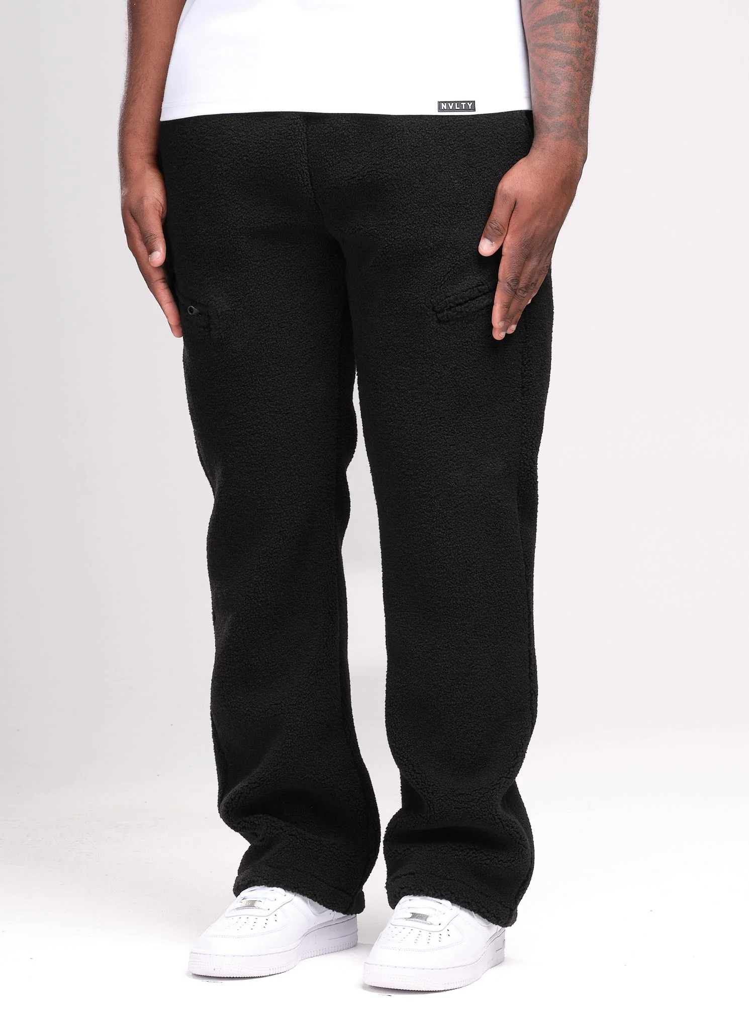 Sherpa Zip Joggers - Black - Image 4